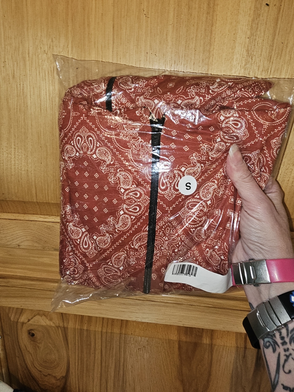 Red Bandana Print Hoodie